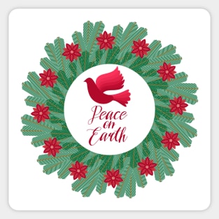 A festive Advent wreath and the inscription "Peace on Earth" Sticker